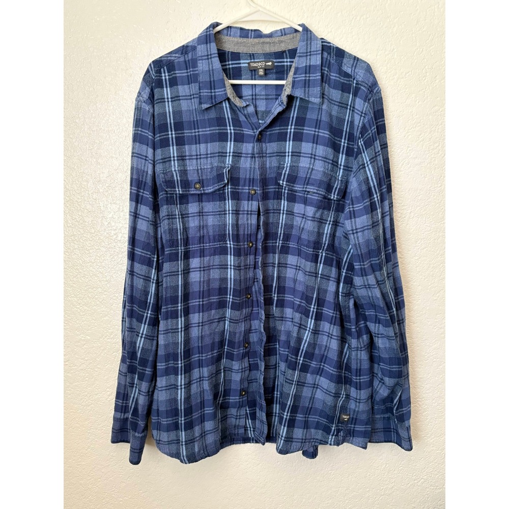 Toad&Co Mens XXL Plaid Flannel Slim Fit Shirt Button Down Long Sleeve‎ Outdoors